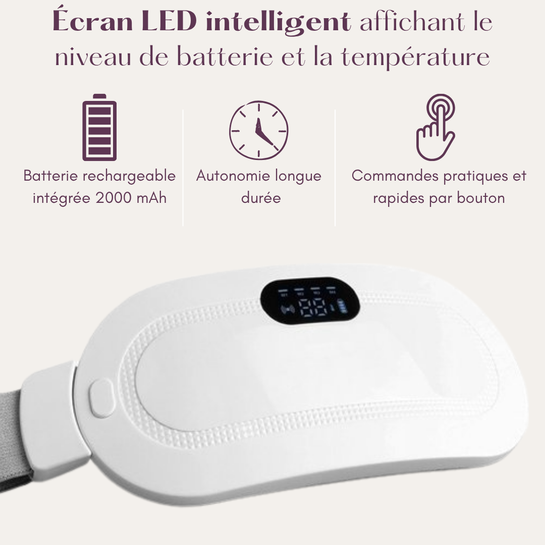 Ceinture menstruelle chauffante et massante