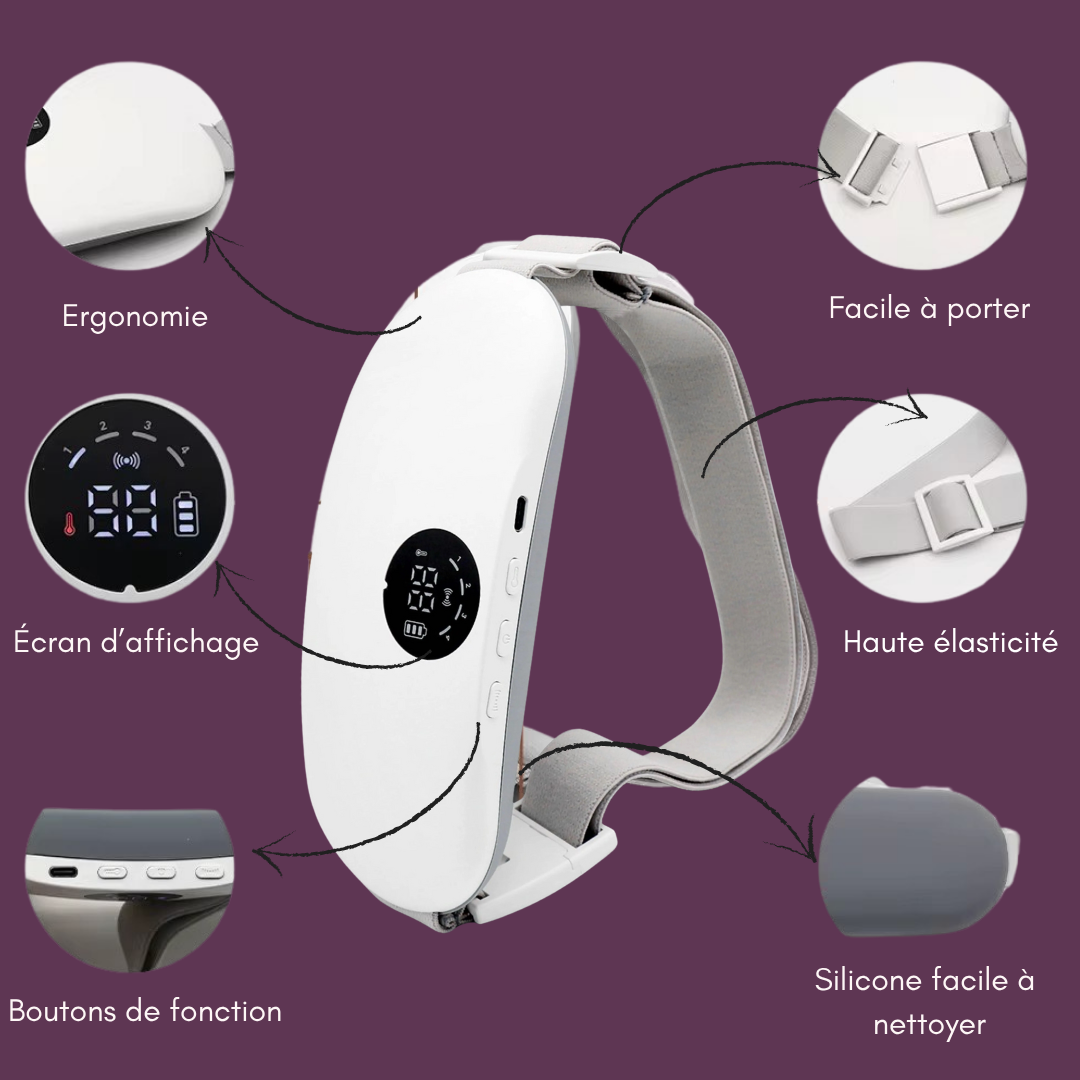 Ceinture menstruelle chauffante et massante